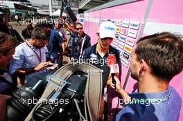 Esteban Ocon (FRA) Racing Point Force India F1 Team with the media. 25.10.2018. Formula 1 World Championship, Rd 19, Mexican Grand Prix, Mexico City, Mexico, Preparation Day.