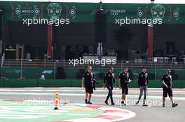 Esteban Ocon (FRA) Racing Point Force India F1 Team and Nicholas Latifi (CDN) Racing Point Force India F1 Team Development Driver walk the circuit with the team. 25.10.2018. Formula 1 World Championship, Rd 19, Mexican Grand Prix, Mexico City, Mexico, Preparation Day.
