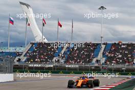 Fernando Alonso (ESP) McLaren MCL33. 28.09.2018. Formula 1 World Championship, Rd 16, Russian Grand Prix, Sochi Autodrom, Sochi, Russia, Practice Day.