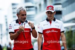 (L to R): Beat Zehnder (SUI) Sauber F1 Team Manager with Charles Leclerc (MON) Sauber F1 Team. 28.09.2018. Formula 1 World Championship, Rd 16, Russian Grand Prix, Sochi Autodrom, Sochi, Russia, Practice Day.