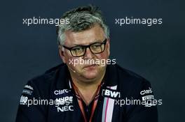 Otmar Szafnauer (USA) Racing Point Force India F1 Team Principal and CEO in the FIA Press Conference. 28.09.2018. Formula 1 World Championship, Rd 16, Russian Grand Prix, Sochi Autodrom, Sochi, Russia, Practice Day.