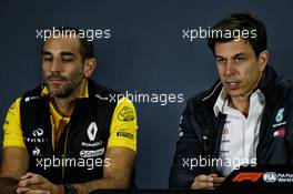 (L to R): Cyril Abiteboul (FRA) Renault Sport F1 Managing Director and Toto Wolff (GER) Mercedes AMG F1 Shareholder and Executive Director in the FIA Press Conference. 28.09.2018. Formula 1 World Championship, Rd 16, Russian Grand Prix, Sochi Autodrom, Sochi, Russia, Practice Day.