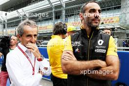 (L to R): Alain Prost (FRA) Renault Sport F1 Team Special Advisor with Cyril Abiteboul (FRA) Renault Sport F1 Managing Director on the grid. 30.09.2018. Formula 1 World Championship, Rd 16, Russian Grand Prix, Sochi Autodrom, Sochi, Russia, Race Day.