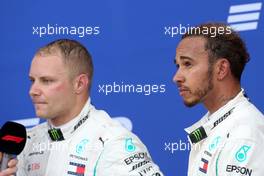 Lewis Hamilton (GBR) Mercedes AMG F1  and Valtteri Bottas (FIN) Mercedes AMG F1  30.09.2018. Formula 1 World Championship, Rd 16, Russian Grand Prix, Sochi Autodrom, Sochi, Russia, Race Day.