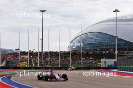 Sergio Perez (MEX) Racing Point Force India F1 VJM11. 30.09.2018. Formula 1 World Championship, Rd 16, Russian Grand Prix, Sochi Autodrom, Sochi, Russia, Race Day.
