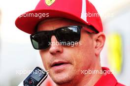 Kimi Raikkonen (FIN) Ferrari with the media. 29.09.2018. Formula 1 World Championship, Rd 16, Russian Grand Prix, Sochi Autodrom, Sochi, Russia, Qualifying Day.