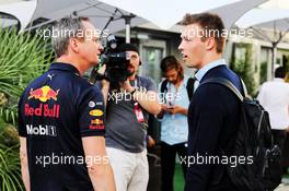 (L to R): Paul Monaghan (GBR) Red Bull Racing Chief Engineer with Daniil Kvyat (RUS) Ferrari Development Driver. 29.09.2018. Formula 1 World Championship, Rd 16, Russian Grand Prix, Sochi Autodrom, Sochi, Russia, Qualifying Day.