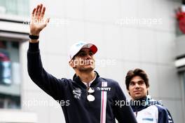 Esteban Ocon (FRA) Racing Point Force India F1 Team on the drivers parade. 30.09.2018. Formula 1 World Championship, Rd 16, Russian Grand Prix, Sochi Autodrom, Sochi, Russia, Race Day.