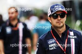 Sergio Perez (MEX) Racing Point Force India F1 Team. 27.09.2018. Formula 1 World Championship, Rd 16, Russian Grand Prix, Sochi Autodrom, Sochi, Russia, Preparation Day.