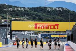 Esteban Ocon (FRA) Racing Point Force India F1 Team and Nicholas Latifi (CDN) Racing Point Force India F1 Team Development Driver walk the circuit with the team. 27.09.2018. Formula 1 World Championship, Rd 16, Russian Grand Prix, Sochi Autodrom, Sochi, Russia, Preparation Day.