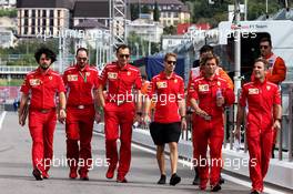 Sebastian Vettel (GER) Ferrari walks the circuit with the team. 27.09.2018. Formula 1 World Championship, Rd 16, Russian Grand Prix, Sochi Autodrom, Sochi, Russia, Preparation Day.