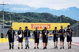 Esteban Ocon (FRA) Racing Point Force India F1 Team and Nicholas Latifi (CDN) Racing Point Force India F1 Team Development Driver walk the circuit with the team. 27.09.2018. Formula 1 World Championship, Rd 16, Russian Grand Prix, Sochi Autodrom, Sochi, Russia, Preparation Day.