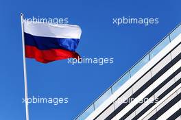Circuit atmosphere - Russian flag. 27.09.2018. Formula 1 World Championship, Rd 16, Russian Grand Prix, Sochi Autodrom, Sochi, Russia, Preparation Day.