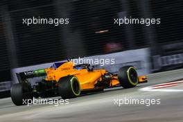 Fernando Alonso (ESP) McLaren F1  14.09.2018. Formula 1 World Championship, Rd 15, Singapore Grand Prix, Marina Bay Street Circuit, Singapore, Practice Day.