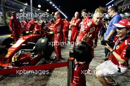 Sebastian Vettel (GER) Ferrari SF71H on the grid. 16.09.2018. Formula 1 World Championship, Rd 15, Singapore Grand Prix, Marina Bay Street Circuit, Singapore, Race Day.