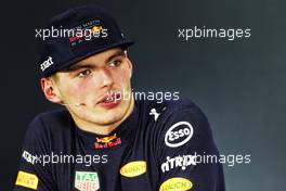 Max Verstappen (NLD) Red Bull Racing in the post race FIA Press Conference. 16.09.2018. Formula 1 World Championship, Rd 15, Singapore Grand Prix, Marina Bay Street Circuit, Singapore, Race Day.