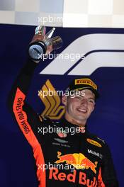 2nd place Max Verstappen (NLD) Red Bull Racing RB14. 16.09.2018. Formula 1 World Championship, Rd 15, Singapore Grand Prix, Marina Bay Street Circuit, Singapore, Race Day.