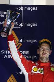 3rd place Sebastian Vettel (GER) Ferrari SF71H. 16.09.2018. Formula 1 World Championship, Rd 15, Singapore Grand Prix, Marina Bay Street Circuit, Singapore, Race Day.