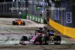 Sergio Perez (MEX) Racing Point Force India F1 VJM11. 16.09.2018. Formula 1 World Championship, Rd 15, Singapore Grand Prix, Marina Bay Street Circuit, Singapore, Race Day.