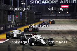 Charles Leclerc (MON) Sauber F1 Team C37. 16.09.2018. Formula 1 World Championship, Rd 15, Singapore Grand Prix, Marina Bay Street Circuit, Singapore, Race Day.