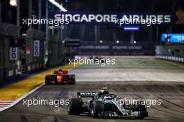 Valtteri Bottas (FIN) Mercedes AMG F1 W09. 16.09.2018. Formula 1 World Championship, Rd 15, Singapore Grand Prix, Marina Bay Street Circuit, Singapore, Race Day.