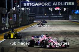 Sergio Perez (MEX) Racing Point Force India F1 VJM11. 16.09.2018. Formula 1 World Championship, Rd 15, Singapore Grand Prix, Marina Bay Street Circuit, Singapore, Race Day.