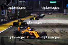 Fernando Alonso (ESP) McLaren MCL33. 16.09.2018. Formula 1 World Championship, Rd 15, Singapore Grand Prix, Marina Bay Street Circuit, Singapore, Race Day.