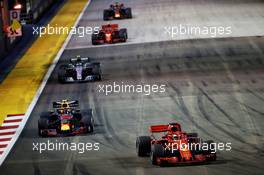 Sebastian Vettel (GER) Ferrari SF71H. 16.09.2018. Formula 1 World Championship, Rd 15, Singapore Grand Prix, Marina Bay Street Circuit, Singapore, Race Day.