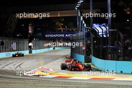 Kimi Raikkonen (FIN) Ferrari SF71H heads into the pits. 16.09.2018. Formula 1 World Championship, Rd 15, Singapore Grand Prix, Marina Bay Street Circuit, Singapore, Race Day.