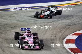 Sergio Perez (MEX) Racing Point Force India F1 VJM11. 16.09.2018. Formula 1 World Championship, Rd 15, Singapore Grand Prix, Marina Bay Street Circuit, Singapore, Race Day.