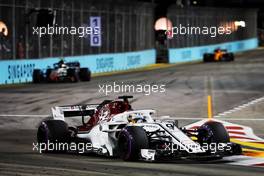 Marcus Ericsson (SWE) Sauber C37. 16.09.2018. Formula 1 World Championship, Rd 15, Singapore Grand Prix, Marina Bay Street Circuit, Singapore, Race Day.