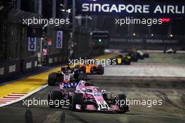 Sergio Perez (MEX) Racing Point Force India F1 VJM11. 16.09.2018. Formula 1 World Championship, Rd 15, Singapore Grand Prix, Marina Bay Street Circuit, Singapore, Race Day.