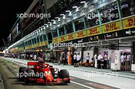 Kimi Raikkonen (FIN) Ferrari SF71H. 15.09.2018. Formula 1 World Championship, Rd 15, Singapore Grand Prix, Marina Bay Street Circuit, Singapore, Qualifying Day.