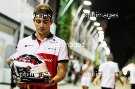 Charles Leclerc (MON) Sauber F1 Team. 13.09.2018. Formula 1 World Championship, Rd 15, Singapore Grand Prix, Marina Bay Street Circuit, Singapore, Preparation Day.