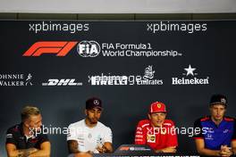 The FIA Press Conference (L to R): Kevin Magnussen (DEN) Haas F1 Team; Lewis Hamilton (GBR) Mercedes AMG F1; Kimi Raikkonen (FIN) Ferrari; Brendon Hartley (NZL) Scuderia Toro Rosso. 13.09.2018. Formula 1 World Championship, Rd 15, Singapore Grand Prix, Marina Bay Street Circuit, Singapore, Preparation Day.