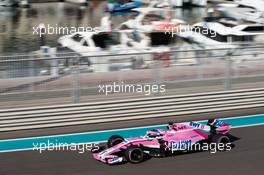 Sergio Perez (MEX) Racing Point Force India F1 VJM11. 23.11.2018. Formula 1 World Championship, Rd 21, Abu Dhabi Grand Prix, Yas Marina Circuit, Abu Dhabi, Practice Day.