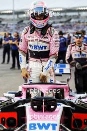 Sergio Perez (MEX) Racing Point Force India F1 VJM11 on the grid. 25.11.2018. Formula 1 World Championship, Rd 21, Abu Dhabi Grand Prix, Yas Marina Circuit, Abu Dhabi, Race Day.