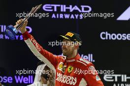 2nd place Sebastian Vettel (GER) Ferrari SF71H. 25.11.2018. Formula 1 World Championship, Rd 21, Abu Dhabi Grand Prix, Yas Marina Circuit, Abu Dhabi, Race Day.