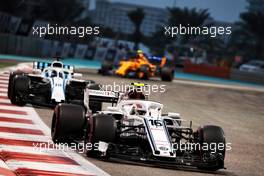 Charles Leclerc (MON) Sauber F1 Team C37. 25.11.2018. Formula 1 World Championship, Rd 21, Abu Dhabi Grand Prix, Yas Marina Circuit, Abu Dhabi, Race Day.