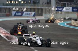 Charles Leclerc (MON) Sauber F1 Team C37. 25.11.2018. Formula 1 World Championship, Rd 21, Abu Dhabi Grand Prix, Yas Marina Circuit, Abu Dhabi, Race Day.