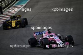 Sergio Perez (MEX) Racing Point Force India F1 VJM11. 25.11.2018. Formula 1 World Championship, Rd 21, Abu Dhabi Grand Prix, Yas Marina Circuit, Abu Dhabi, Race Day.