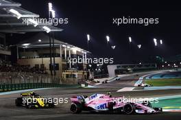 Esteban Ocon (FRA) Racing Point Force India F1 VJM11. 25.11.2018. Formula 1 World Championship, Rd 21, Abu Dhabi Grand Prix, Yas Marina Circuit, Abu Dhabi, Race Day.