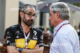 (L to R): Thierry Koskas (FRA) Renault Executive Vice President, Sales & Marketing with Carlos Sainz (ESP). 24.11.2018. Formula 1 World Championship, Rd 21, Abu Dhabi Grand Prix, Yas Marina Circuit, Abu Dhabi, Qualifying Day.