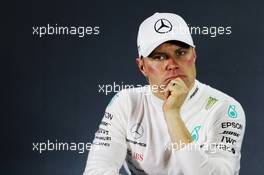 Valtteri Bottas (FIN) Mercedes AMG F1 in the post qualifying FIA Press Conference. 24.11.2018. Formula 1 World Championship, Rd 21, Abu Dhabi Grand Prix, Yas Marina Circuit, Abu Dhabi, Qualifying Day.