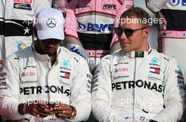 Lewis Hamilton (GBR) Mercedes AMG F1  and Valtteri Bottas (FIN) Mercedes AMG F1  25.11.2018. Formula 1 World Championship, Rd 21, Abu Dhabi Grand Prix, Yas Marina Circuit, Abu Dhabi, Race Day.