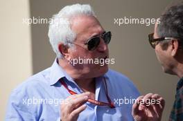 (L to R): Lawrence Stroll (CDN) Racing Point Force India F1 Team Investor with Gerhard Berger (AUT). 25.11.2018. Formula 1 World Championship, Rd 21, Abu Dhabi Grand Prix, Yas Marina Circuit, Abu Dhabi, Race Day.