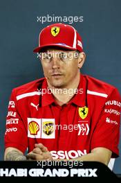 Kimi Raikkonen (FIN) Ferrari in the FIA Press Conference. 22.11.2018. Formula 1 World Championship, Rd 21, Abu Dhabi Grand Prix, Yas Marina Circuit, Abu Dhabi, Preparation Day.