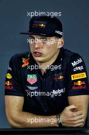 Max Verstappen (NLD) Red Bull Racing in the FIA Press Conference. 22.11.2018. Formula 1 World Championship, Rd 21, Abu Dhabi Grand Prix, Yas Marina Circuit, Abu Dhabi, Preparation Day.