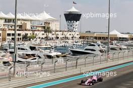 Sergio Perez (MEX) Racing Point Force India F1 VJM11. 27.11.2018. Formula 1 Testing, Yas Marina Circuit, Abu Dhabi, Wednesday.