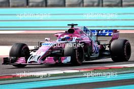 Sergio Perez (MEX) Racing Point Force India F1 VJM11. 27.11.2018. Formula 1 Testing, Yas Marina Circuit, Abu Dhabi, Wednesday.